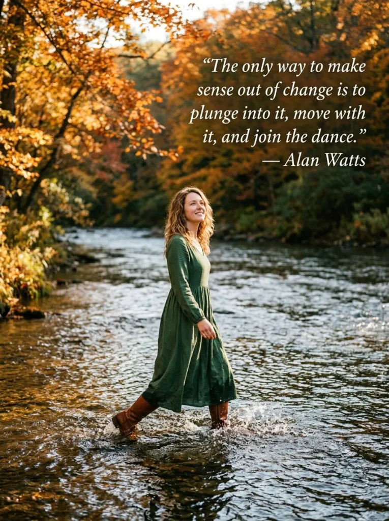 12. "The only way to make sense out of change is to plunge into it, move with it, and join the dance." — Alan Watts