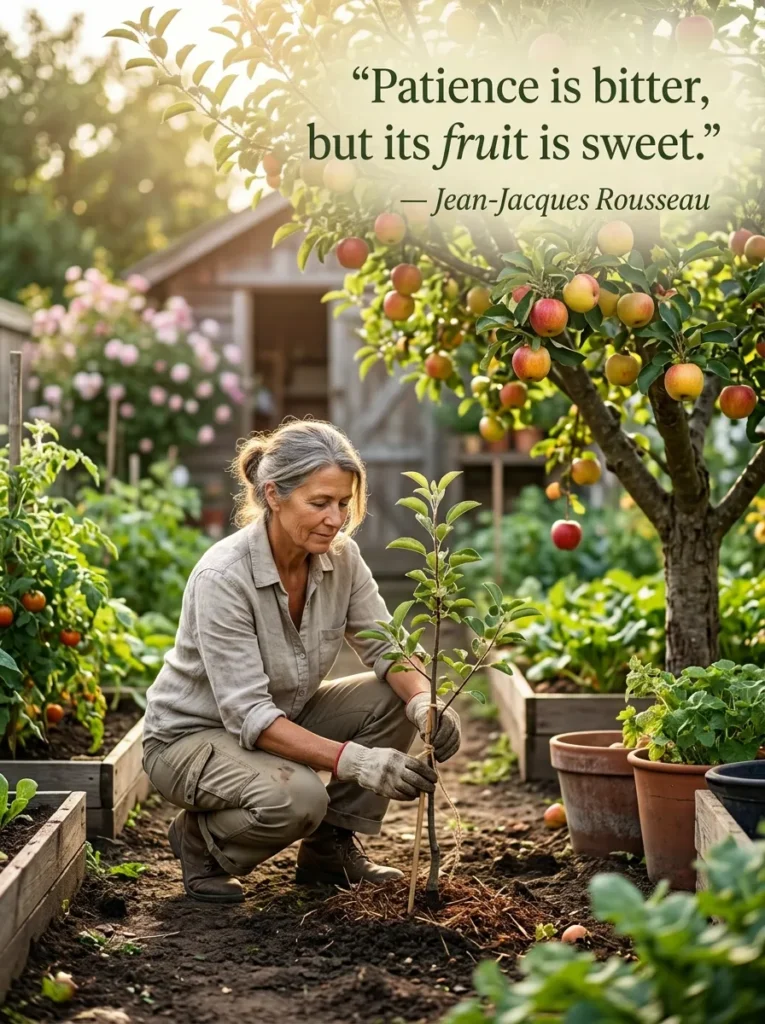 13. "Patience is bitter, but its fruit is sweet." — Jean-Jacques Rousseau