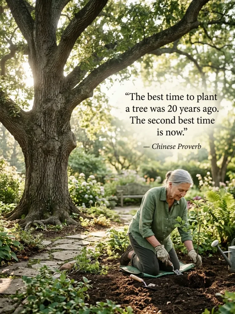 15. "The best time to plant a tree was 20 years ago. The second best time is now." — Chinese Proverb