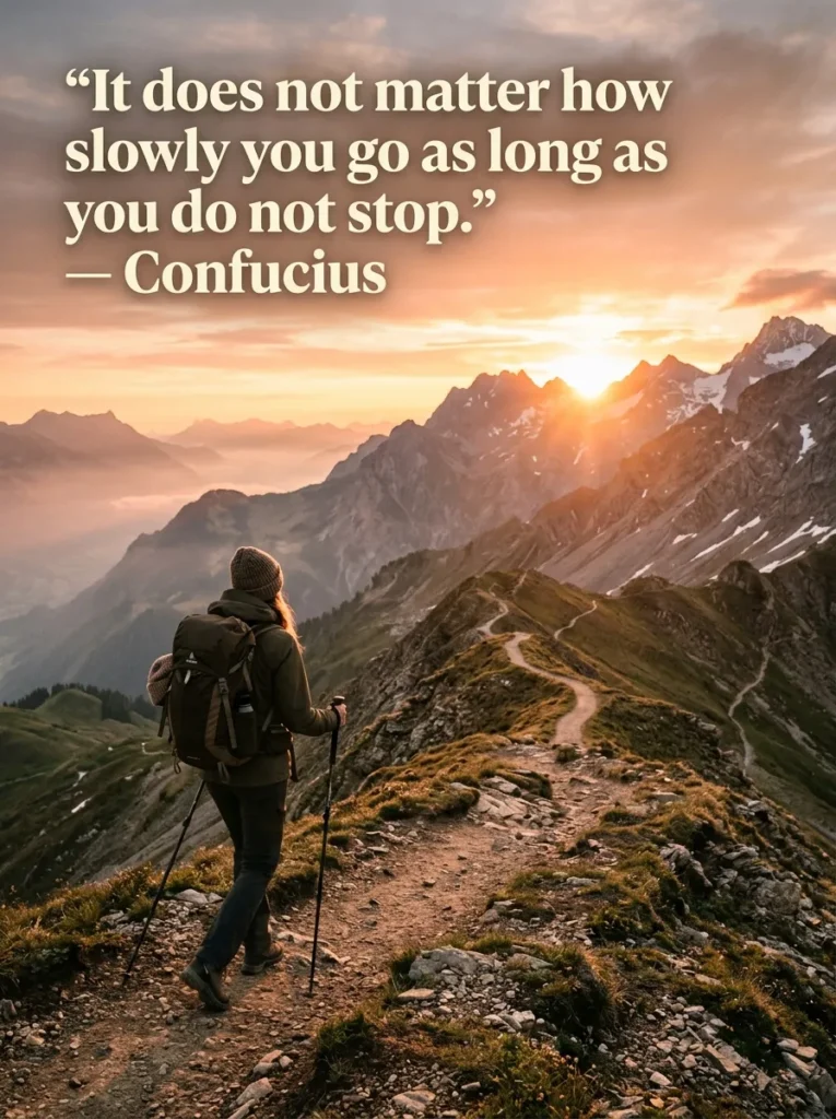 4. "It does not matter how slowly you go as long as you do not stop." — Confucius