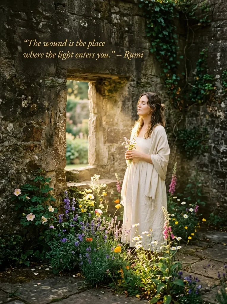 7. "The wound is the place where the light enters you." — Rumi